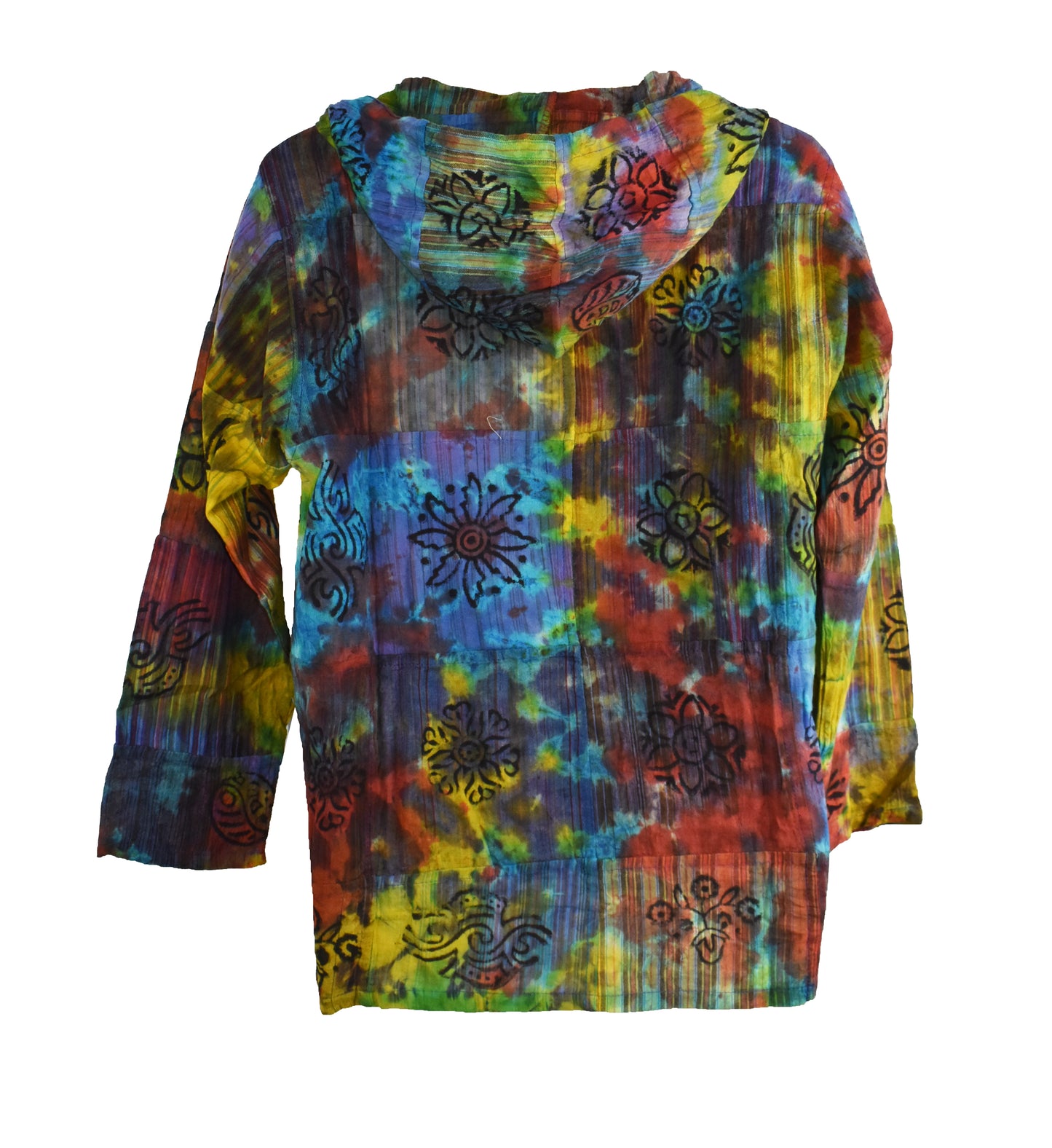 Patchwork Printed Cotton Hoody