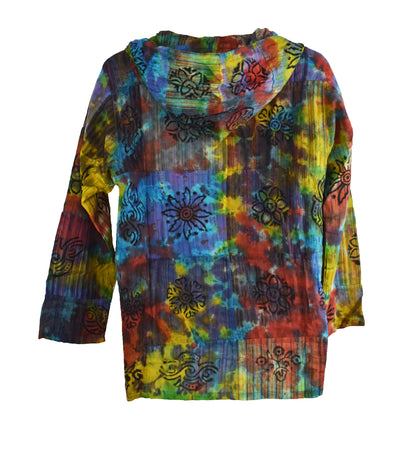 Patchwork Printed Cotton Hoody