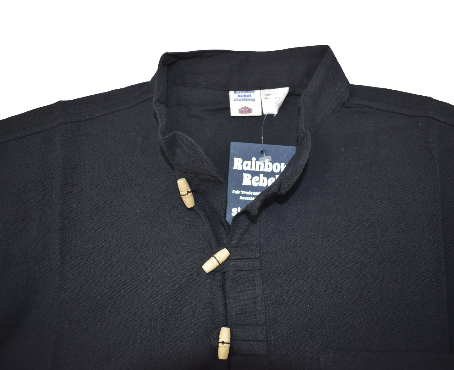 Plain Cotton Collarless Shirt
