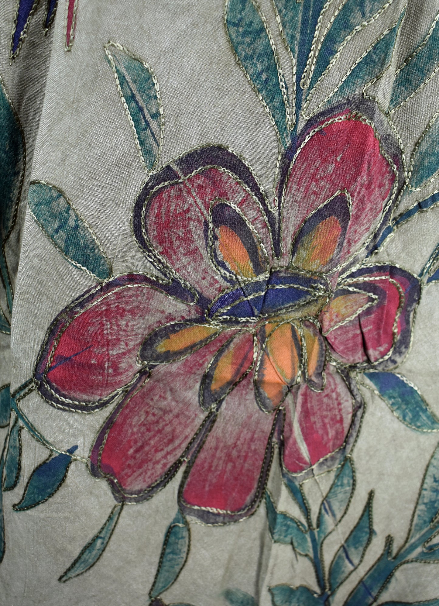 Printed Embroidered Umbrella Dress