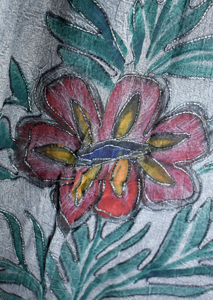 Printed Embroidered Umbrella Dress