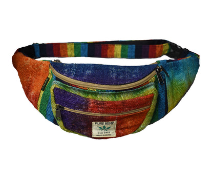 Rainbow Tie Dye Hemp & Cotton Bum Bag