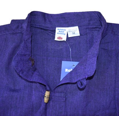 Plain Cotton Collarless Shirt