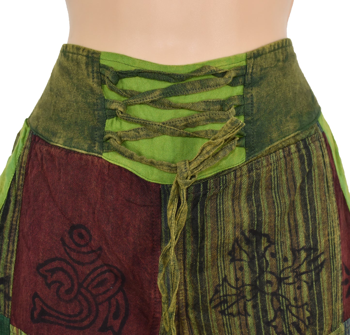 Patchwork Printed Wide Leg Trousers