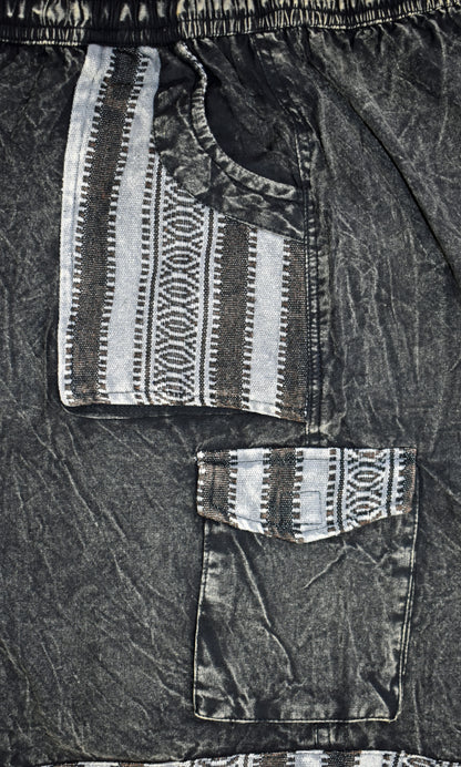 Stonewashed Cotton Cargo Shorts