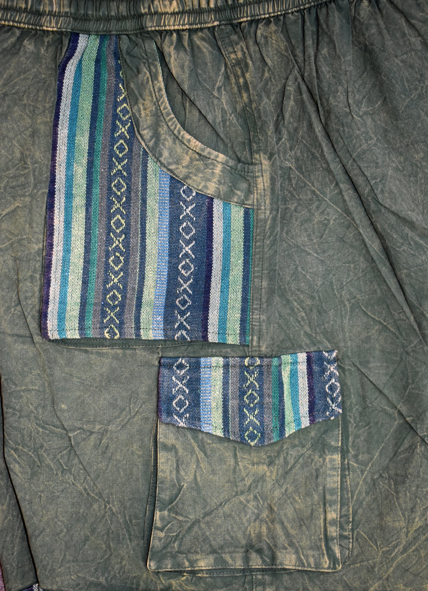 Stonewashed Cotton Cargo Shorts