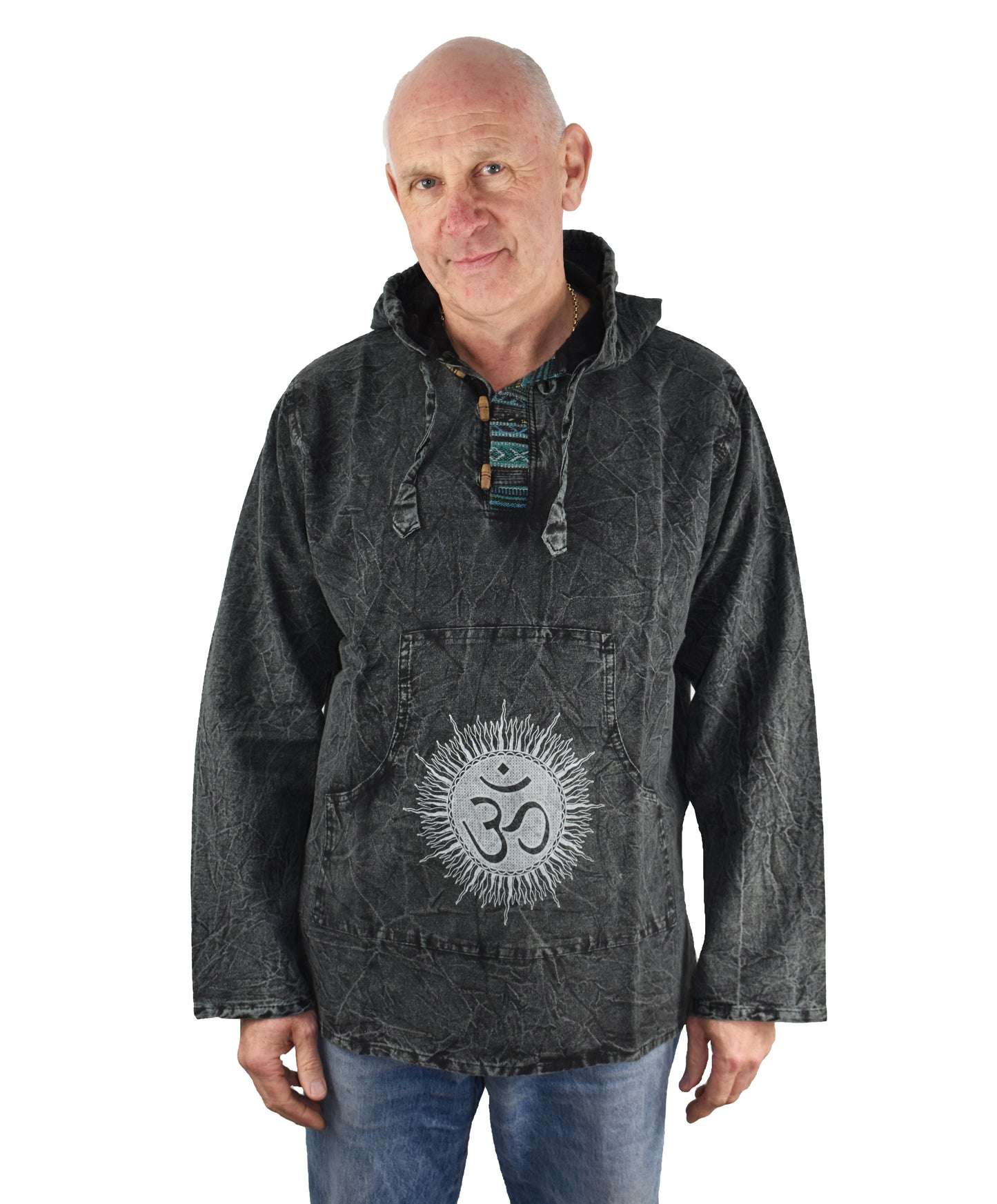 Stonewashed Sun & Om Hoody