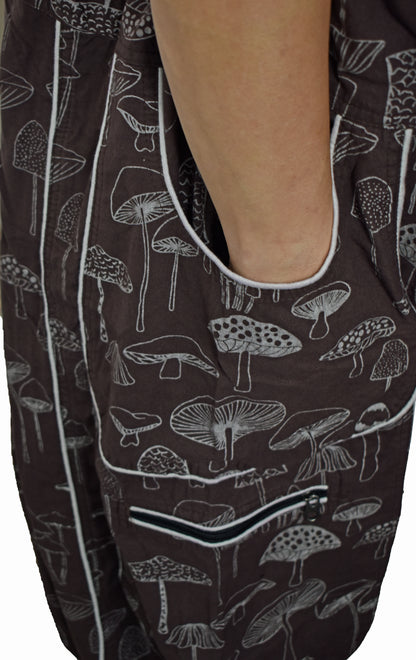 Multi Mushroom Print Harem Trousers