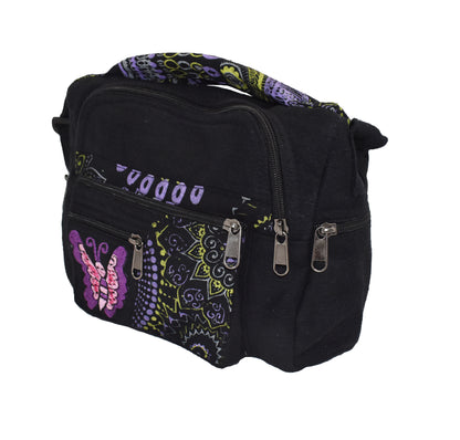 Embroidered Butterfly Shoulder Bag