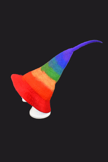 Rainbow Felt Cone Hat