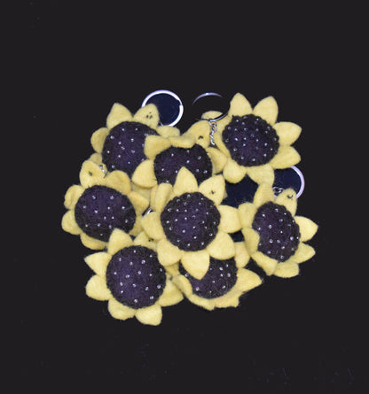 Felt Sunflower Keyring