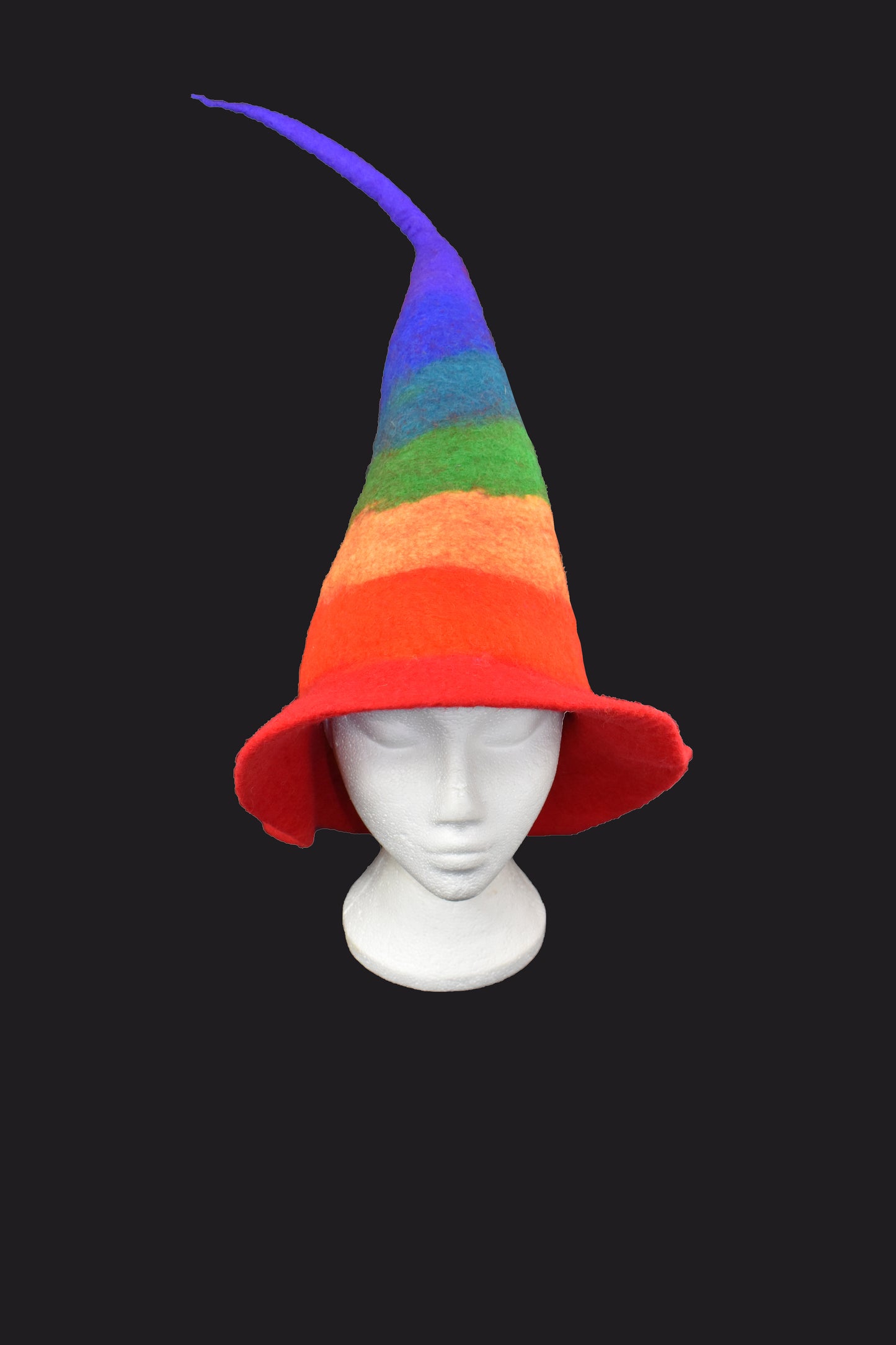 Rainbow Felt Cone Hat