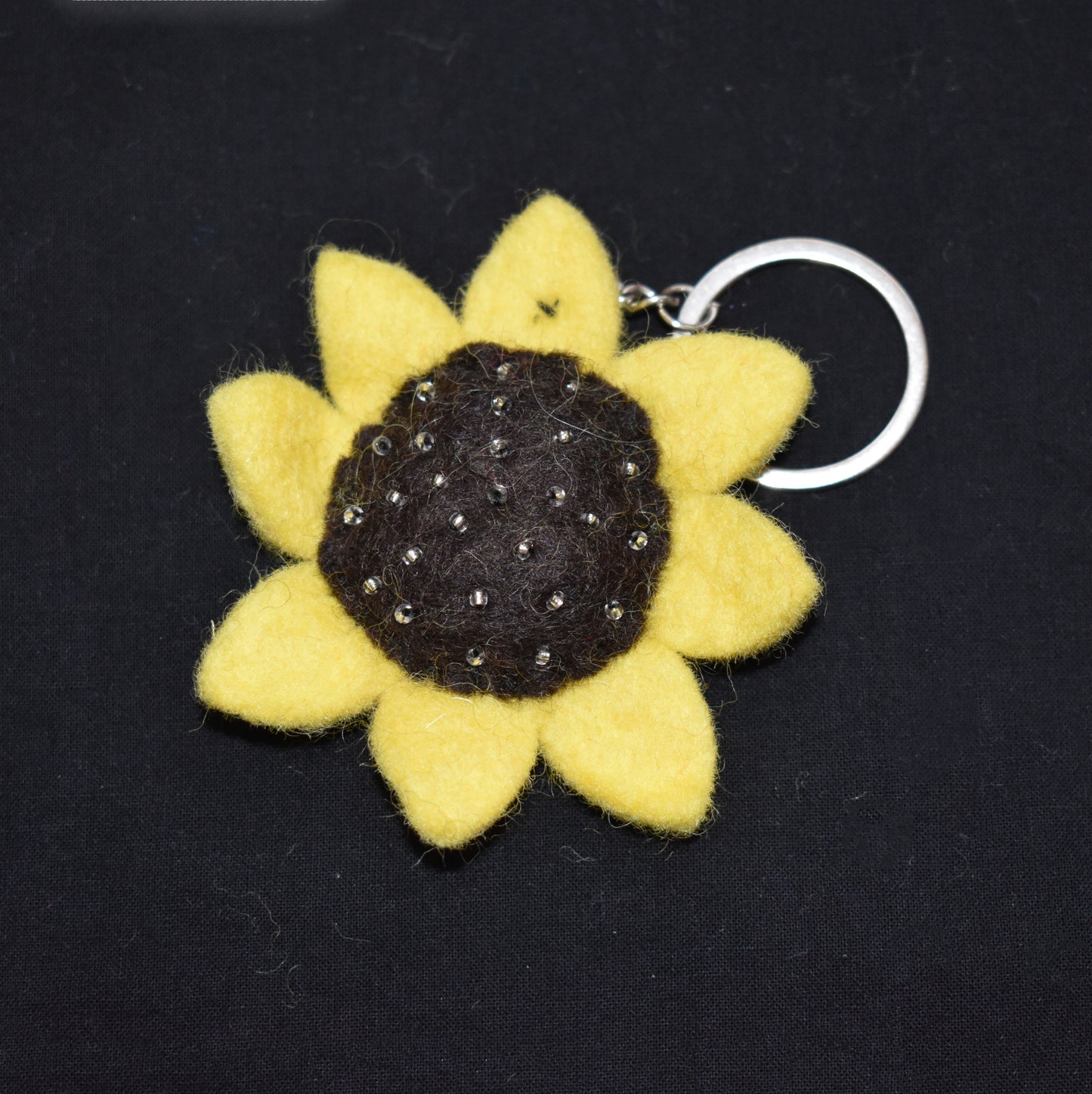 Felt Sunflower Keyring