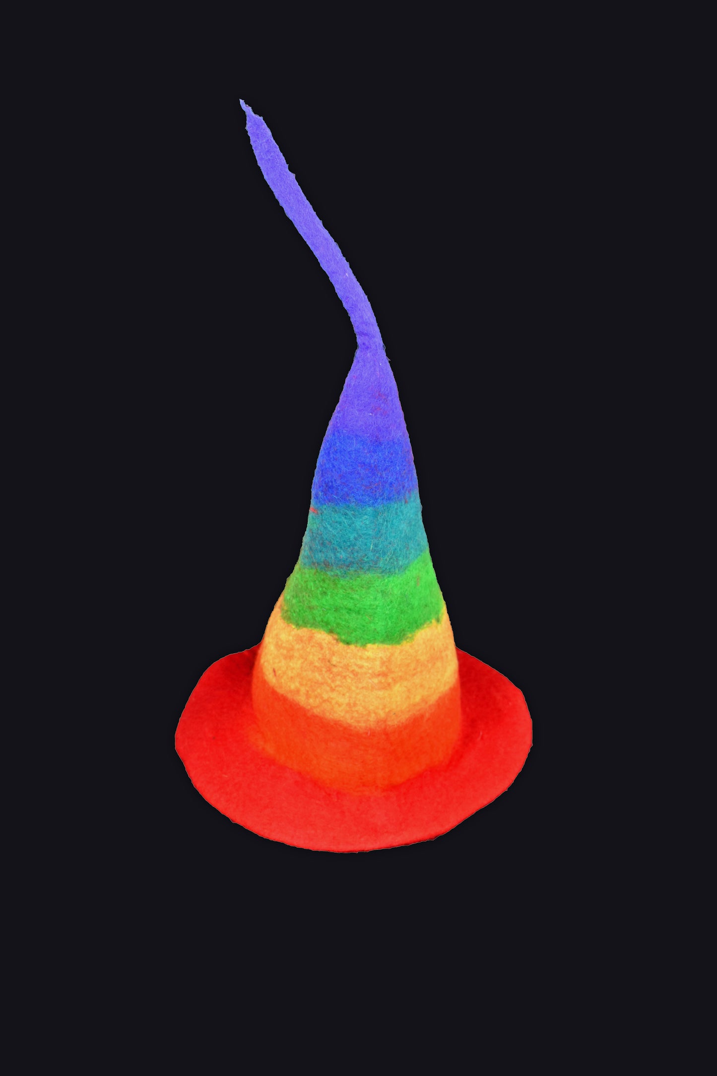 Rainbow Felt Cone Hat