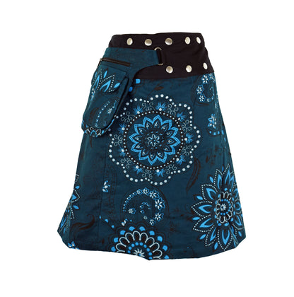 Printed Cotton Popper Skirt