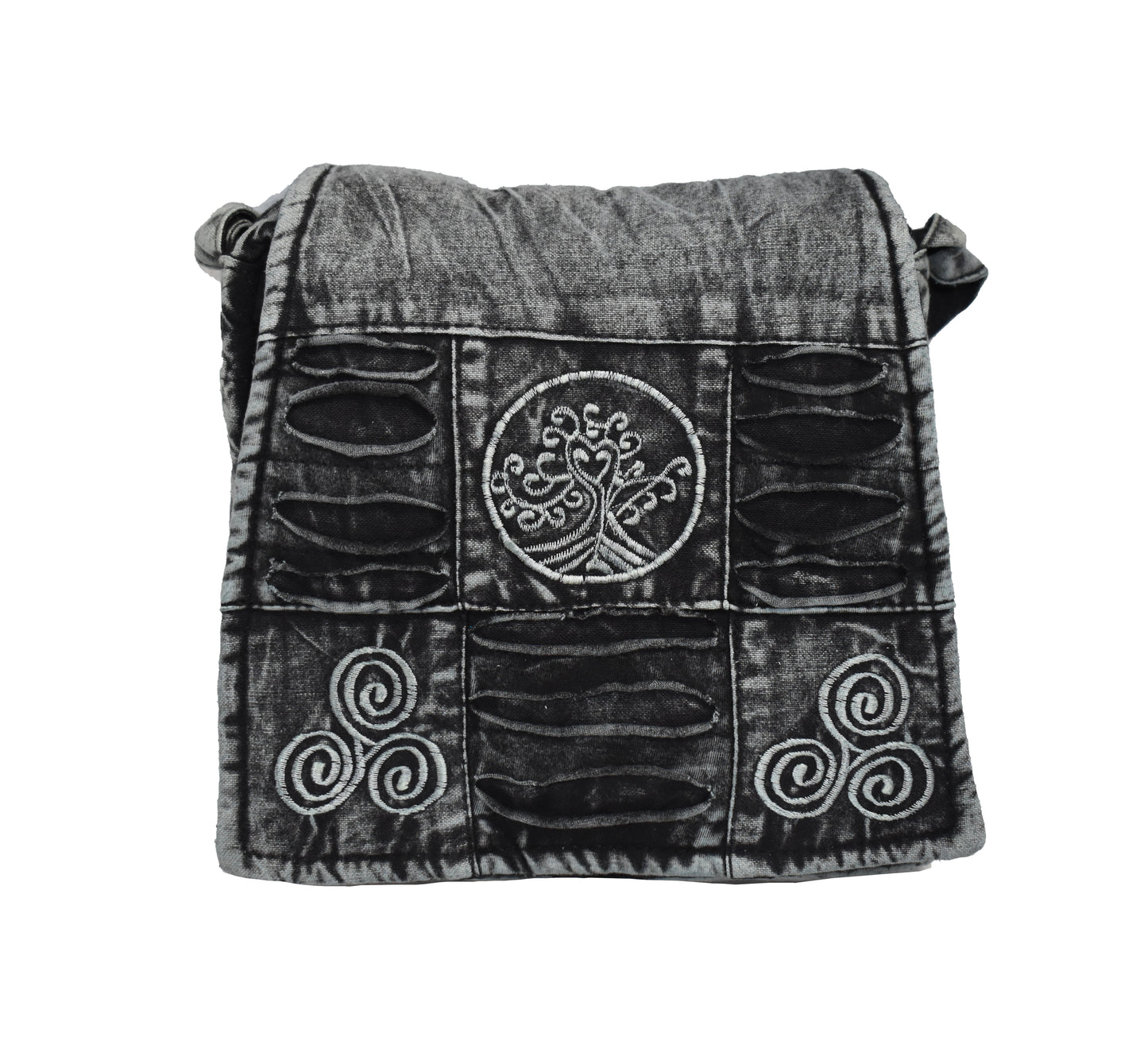 Stonewashed Tree of Life Shoulder Bag