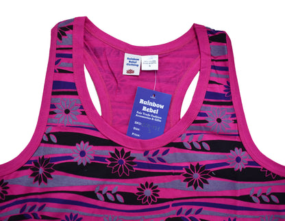 Printed Cotton Racer Back Vest Top