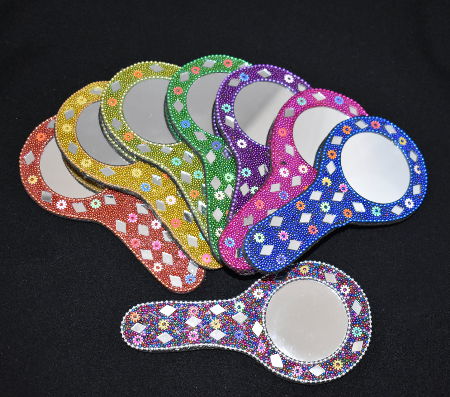 Beaded Handle Mirror