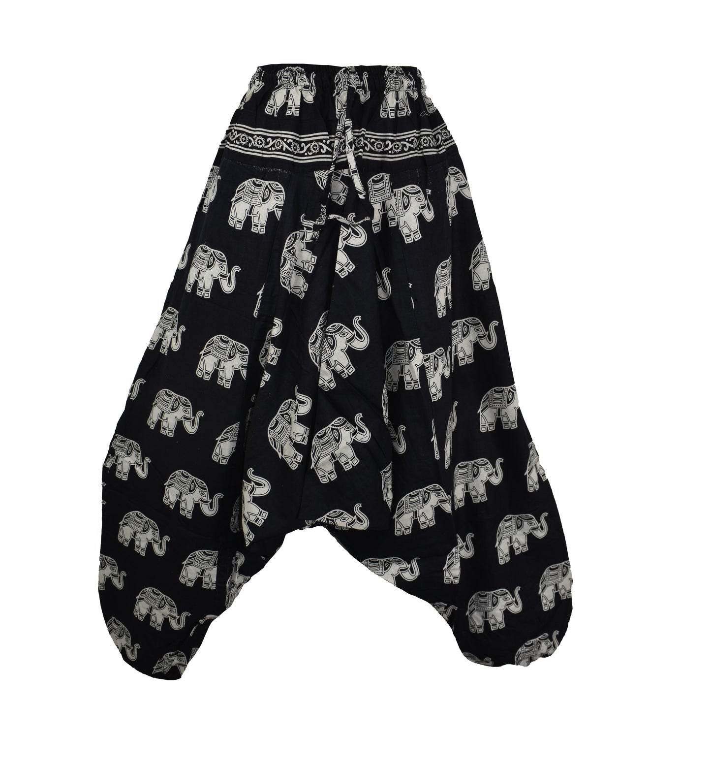 Elephant Print Afghani Harem Trousers