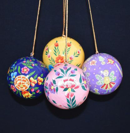 Hand Painted Festive Christmas Baubles