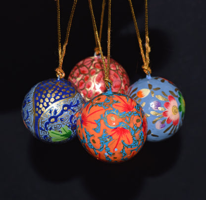 Hand Painted Festive Christmas Baubles