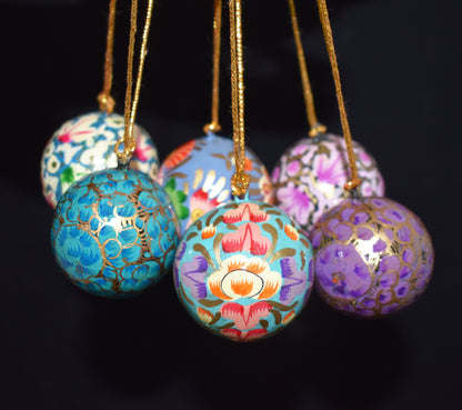 Hand Painted Festive Christmas Baubles