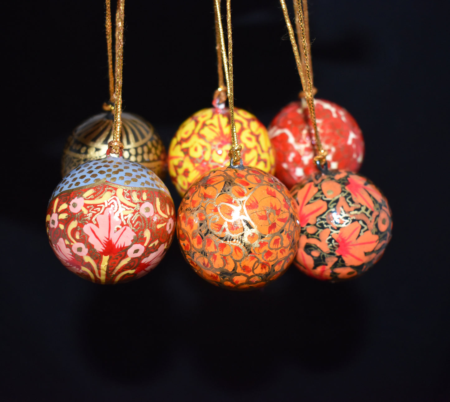 Hand Painted Festive Christmas Baubles