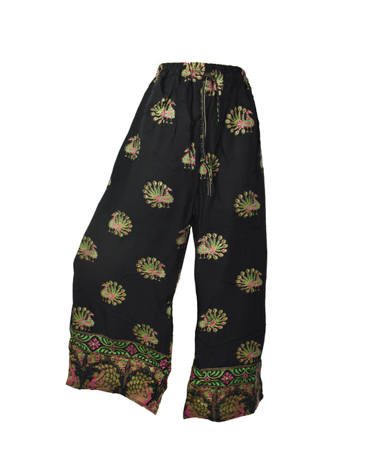 Peacock Print Rayon Trousers