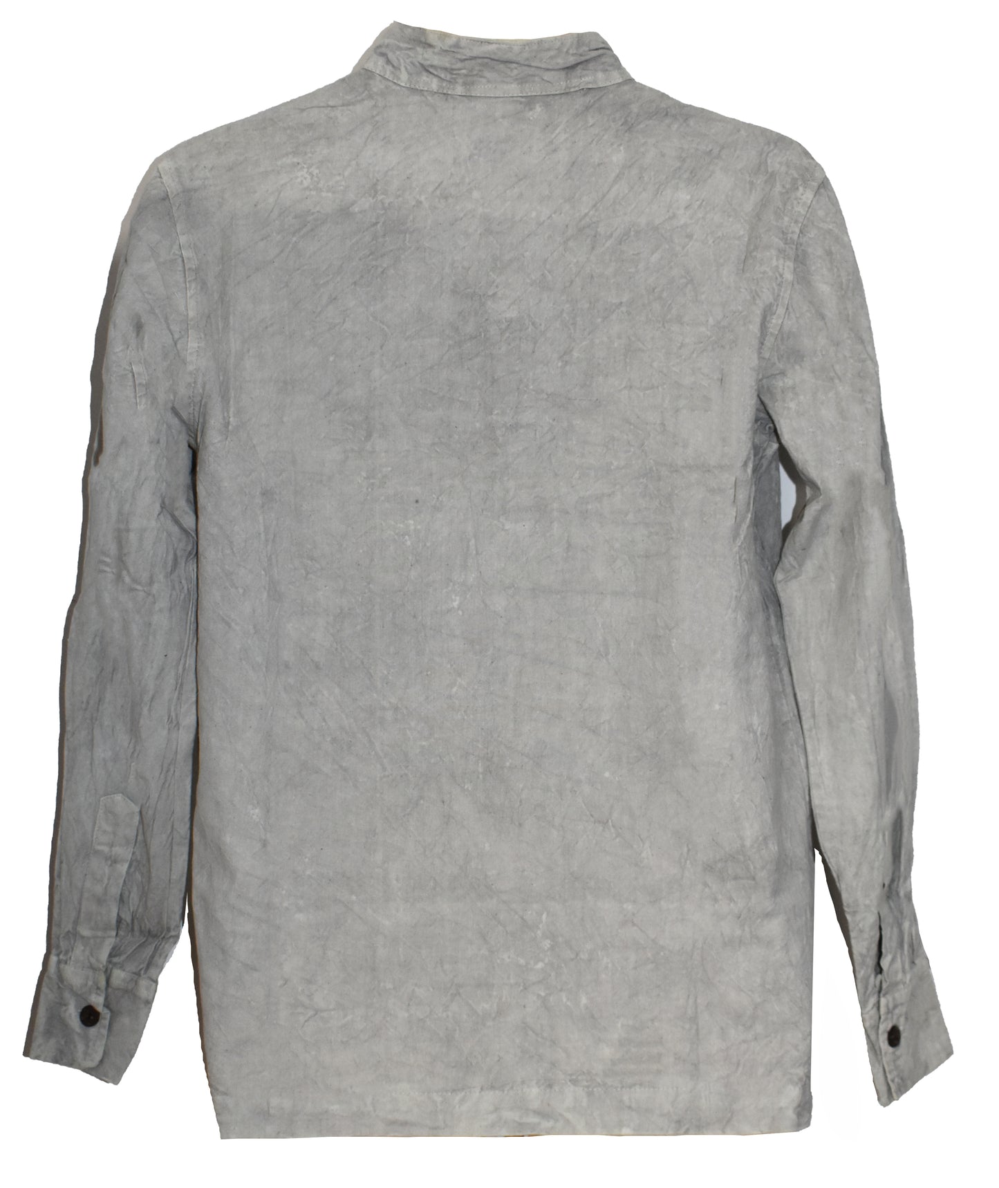 Stonewashed Full Button Collarless Shirt