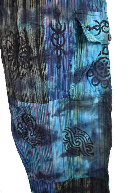 Tie Dye Patchwork Printed Harem Trousers