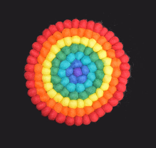 Large Rainbow Felt Ball Mat 20cm