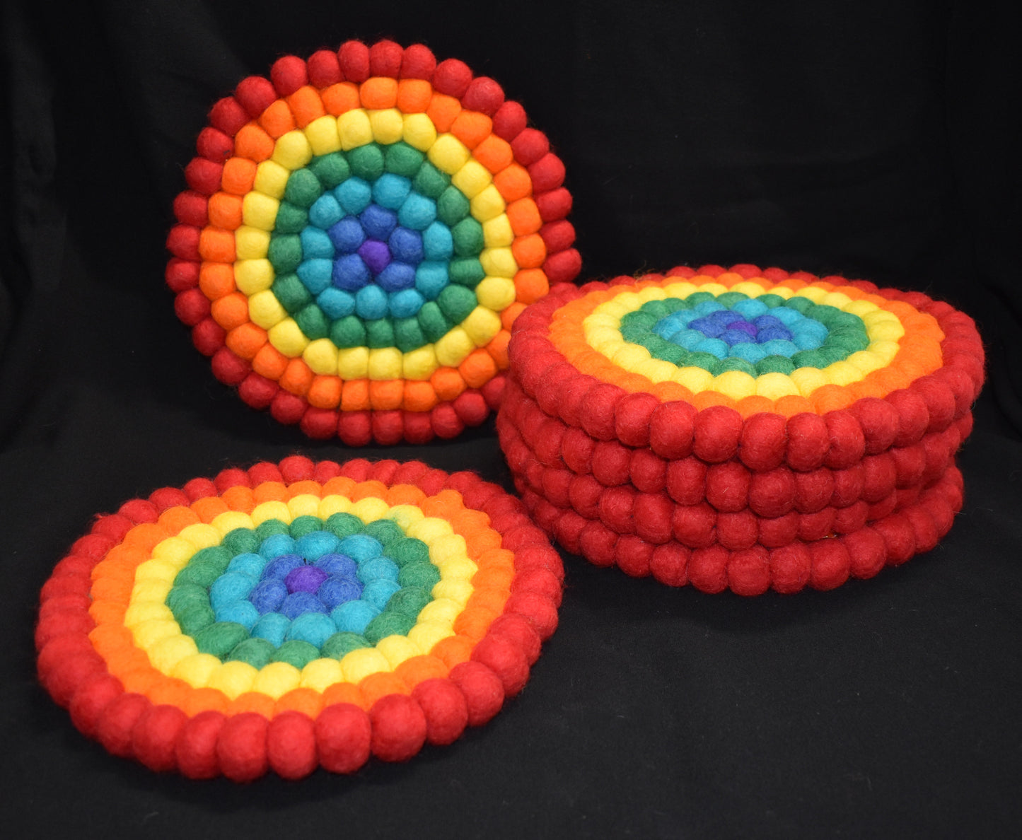 Large Rainbow Felt Ball Mat 20cm