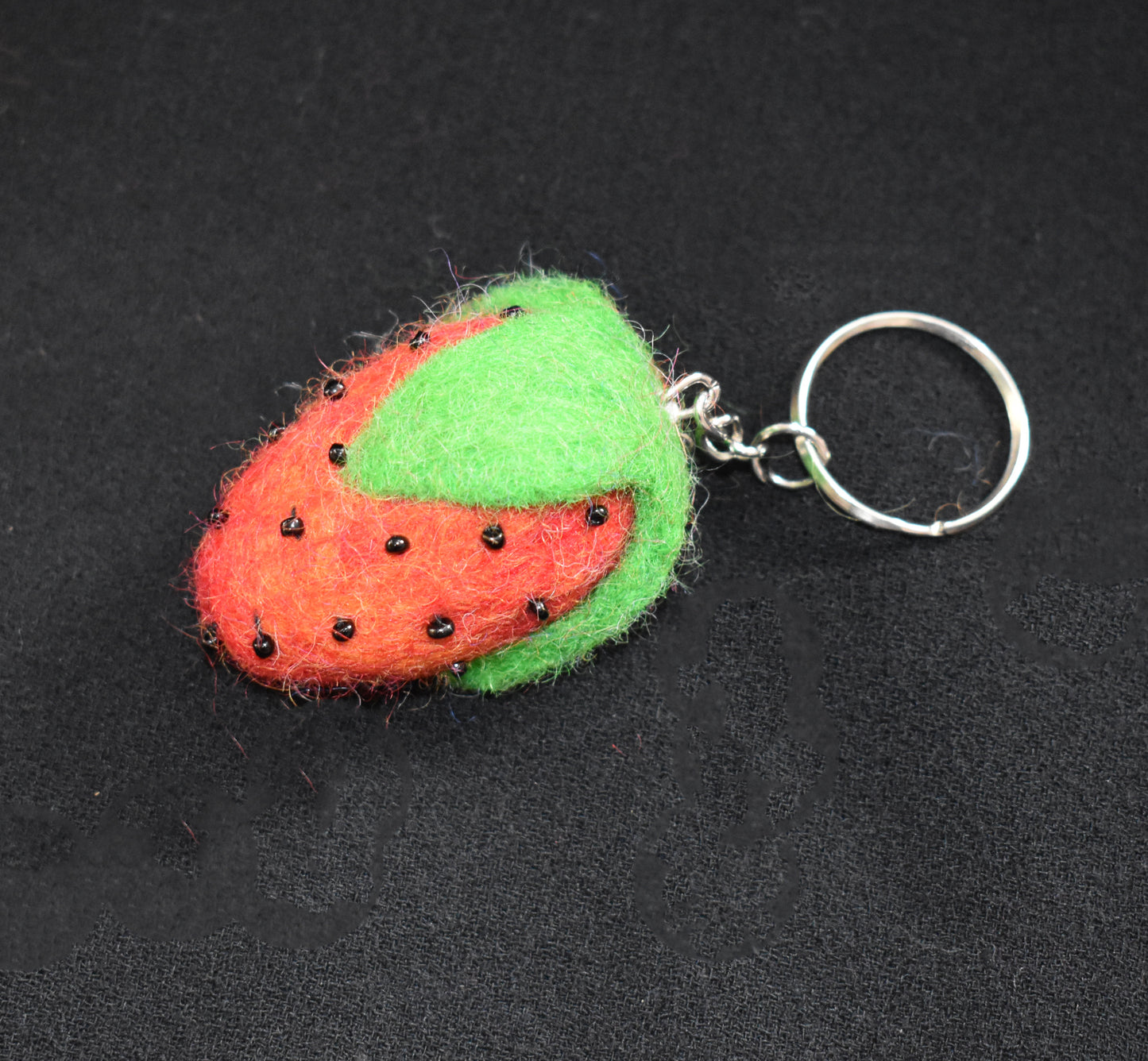 Felt Strawberry Keyring