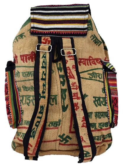 Woven Cotton Rice Sack Back Pack