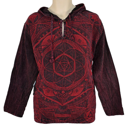 Geometric Print Cotton Hoody