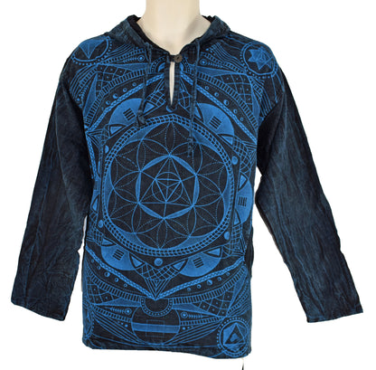 Geometric Print Cotton Hoody