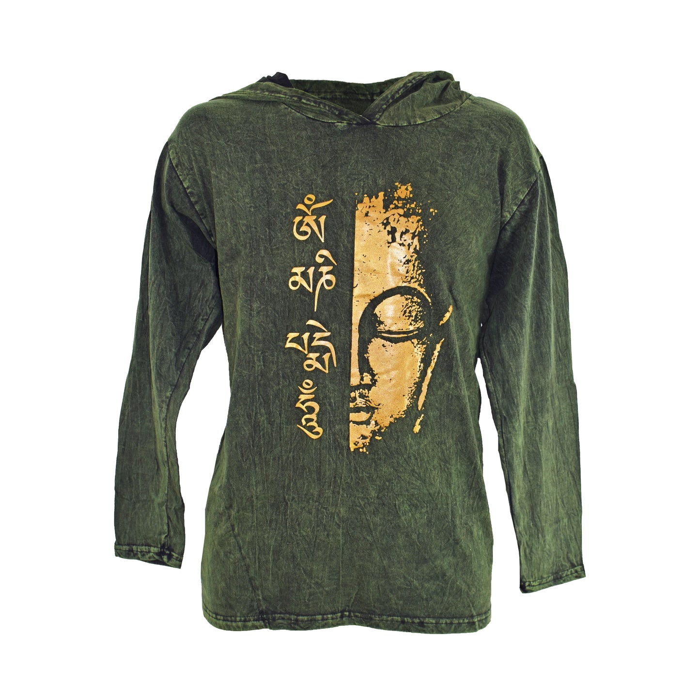 Om Buddha Cotton Hooded Top