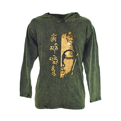 Om Buddha Cotton Hooded Top