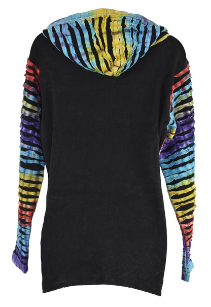 Rainbow Tie Dye Zip Hooded Jacket