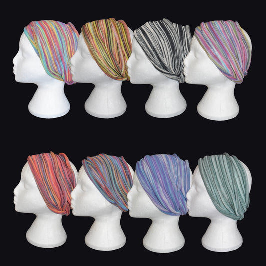 Double Length Striped Cotton Hair Band