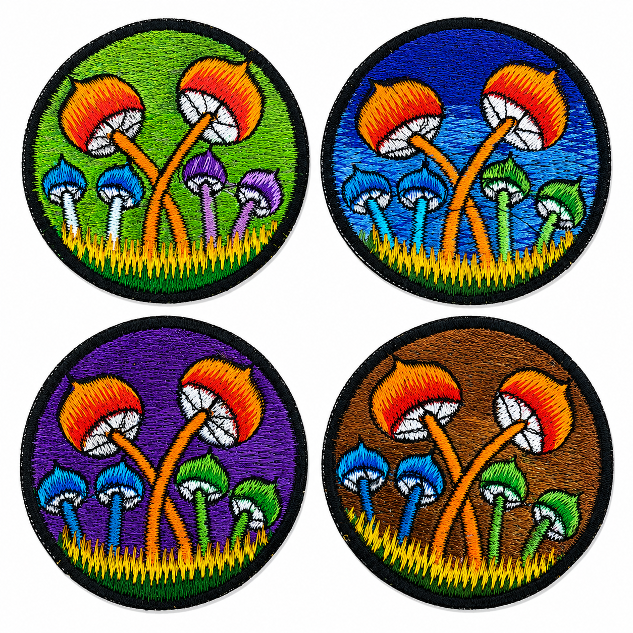 Mushrooms Sew on Patch 8cm