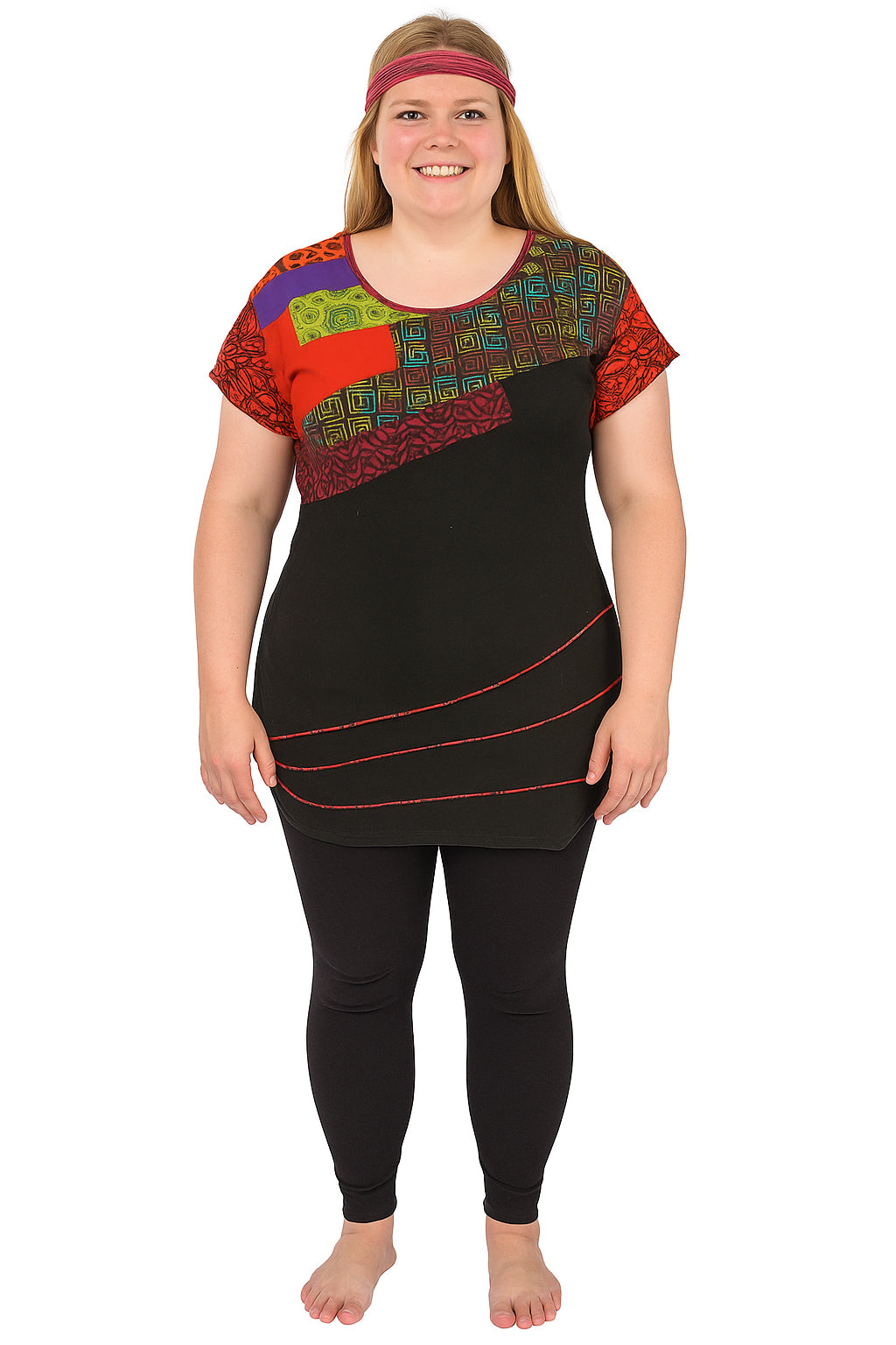 Boho Printed Cotton Cap Sleeve Top