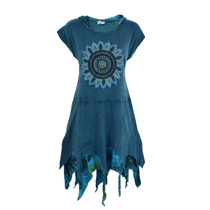 Pixie Hem Stonewashed Hooded Dress