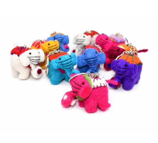 Felt Elephant Keyring