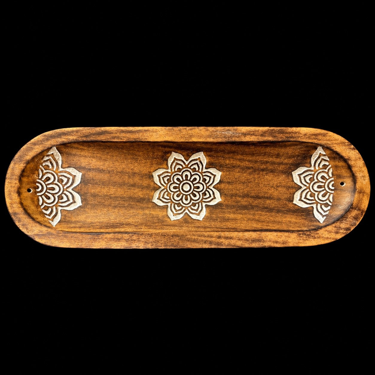 Large Wooden Incense Ash Catchers - Flowers