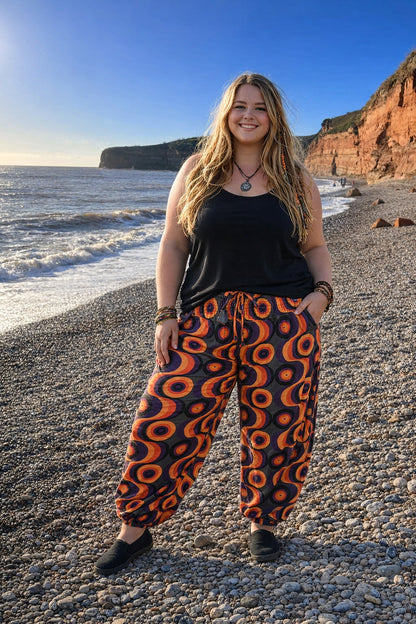 Geometric Print Cotton Harems