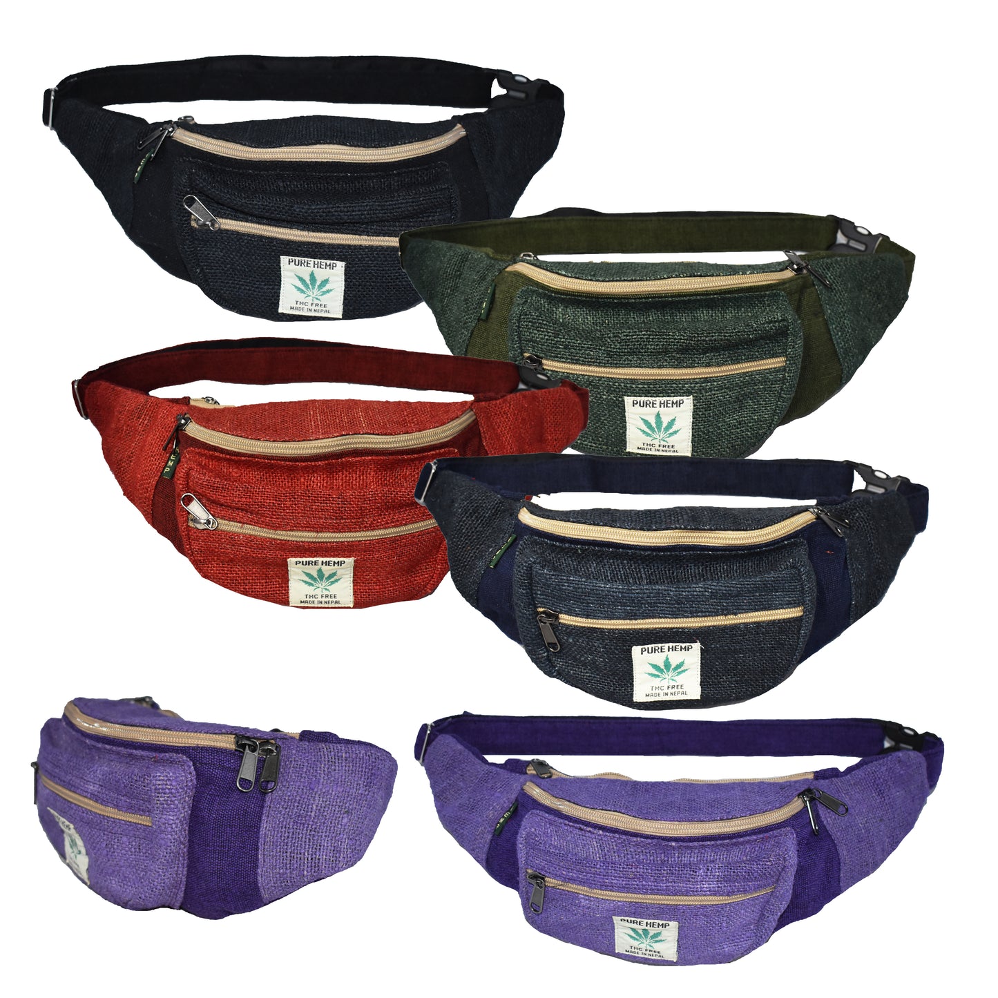 Plain Hemp & Cotton Bum Bag