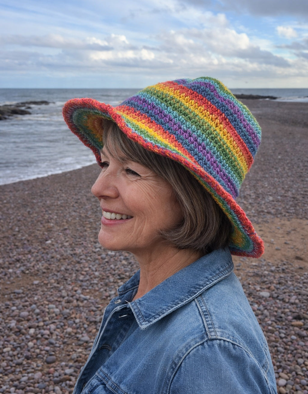 Rainbow Hemp Sun Hat