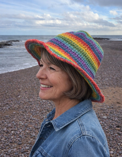 Rainbow Hemp Sun Hat