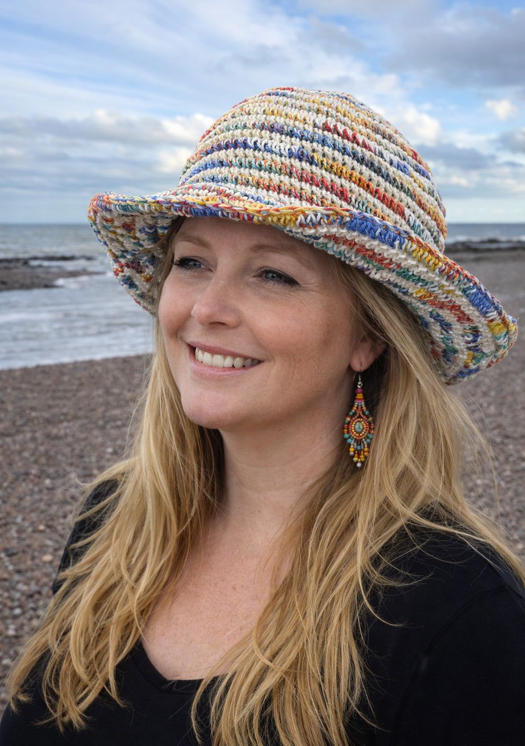 Rainbow Space Dye Hemp Sun Hat